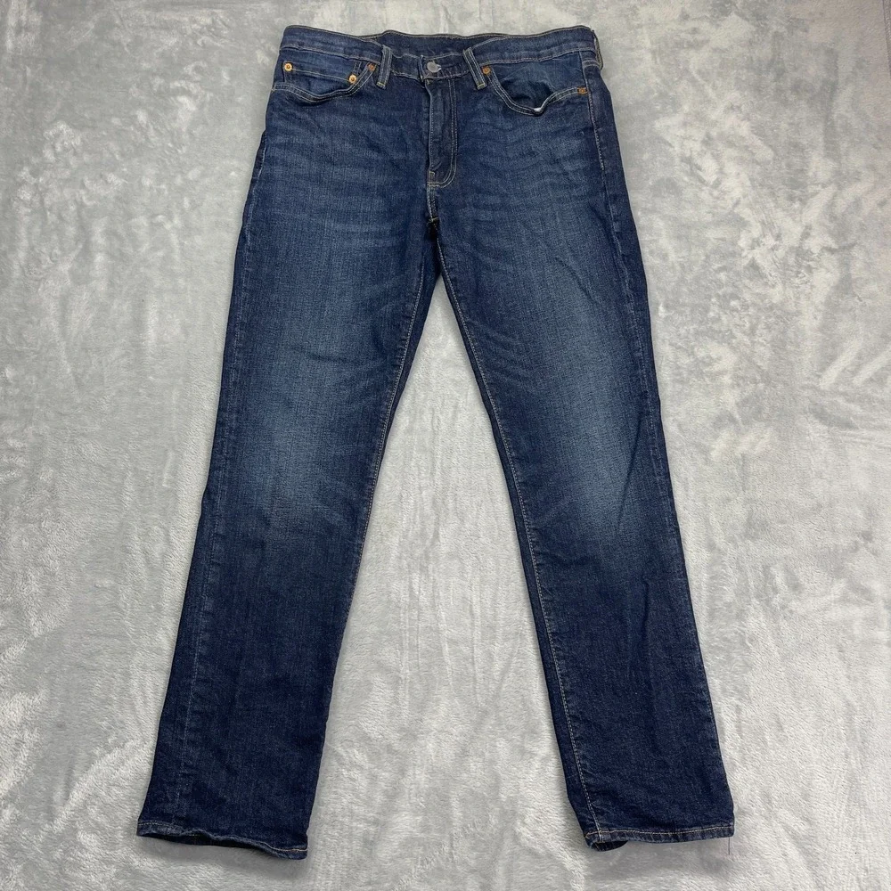 Levi's 511 Jeans Mens 34x32 Blue Denim Stretch‎ Dark Wash Red Tab Straight Leg